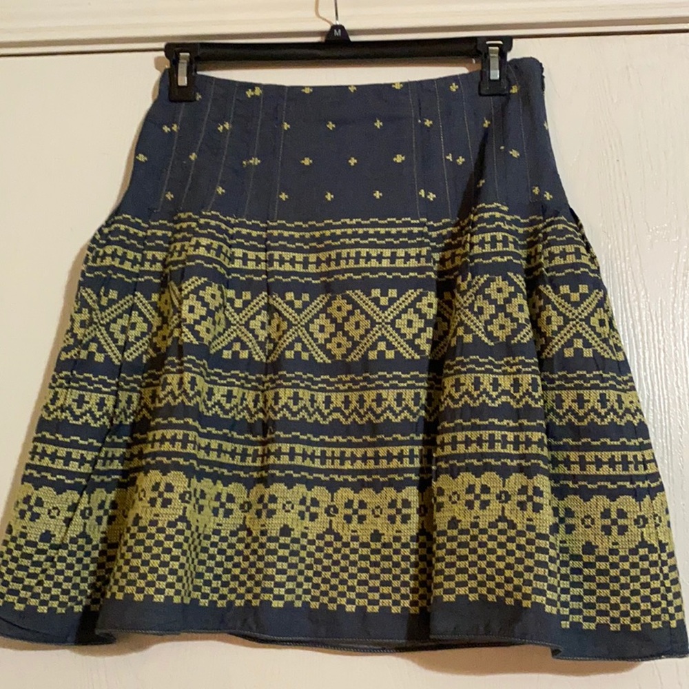 Max Studio Specialty Products Arianna Boho Cross Stitch Embroidered Skirt